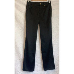 Escada Black Gold Accents Luxury Shiny Pants Size 34/ Small